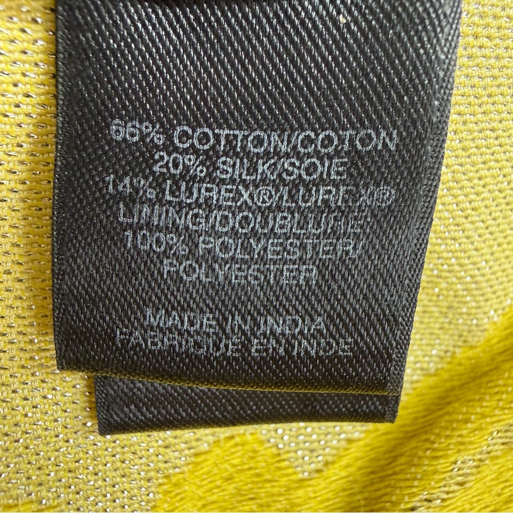 Marc by Marc Jacobs Embellished Bow Midi Dress 6 Yellow Floral Jacquard A-Line - Picture 13 of 13